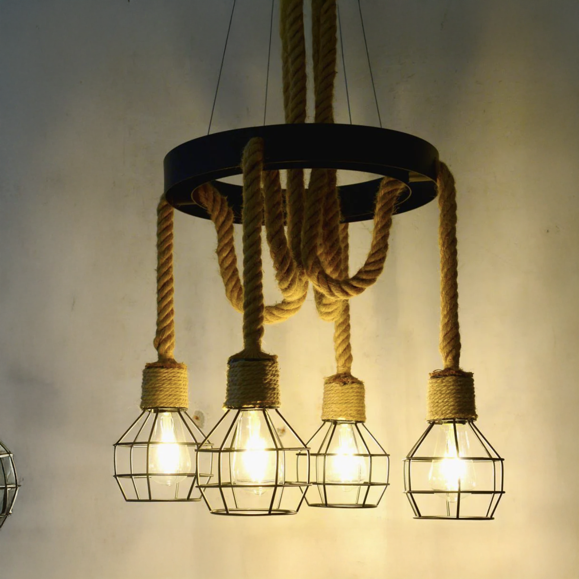 Lustra Roata LV580/4BK, 4*E27, Maro, Metal si Sfoara ModernLight Concept