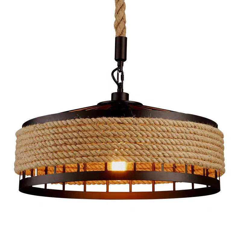 Lustra Vintage LV300/300BK, 1xE27, Rustic Barn, Sfoara si Metal, 150cm, Negru ModernLight Concept