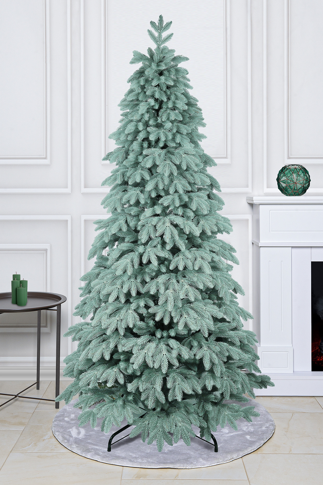 Brad Artificial Premium Blue 314 Ramuri Full 3D PE Albastru/Argintiu/Verde 180 cm