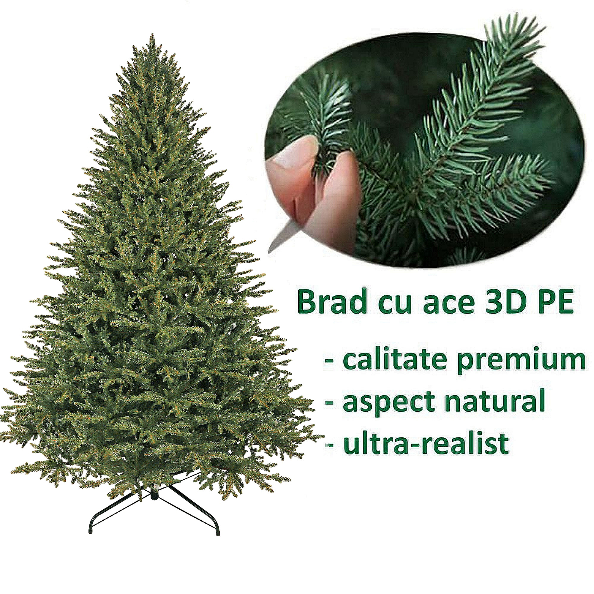 Brad Artificial Royal Natural Green 2342 Ramuri Full 3D PE Verde 240 cm