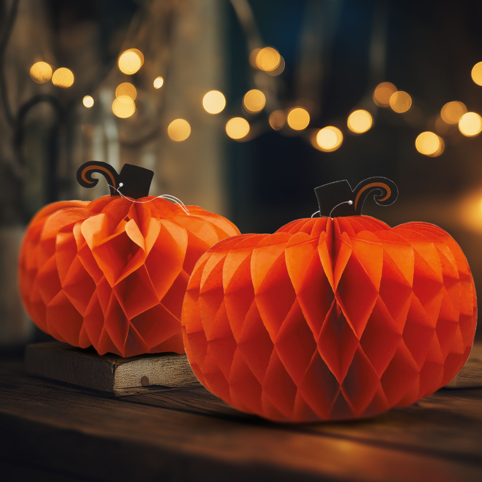Decorațiune de toamnă – set lampioane dovleac din hârtie – 25/30 cm – 2 bucăți Best CarHome