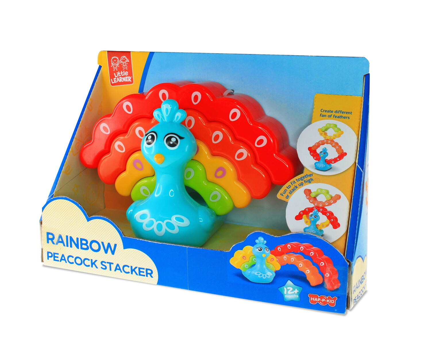 Jucarie de stivuit - Paun colorat PlayLearn Toys