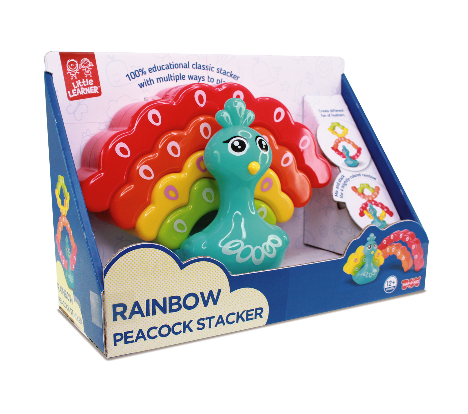 Jucarie de stivuit - Paun colorat PlayLearn Toys