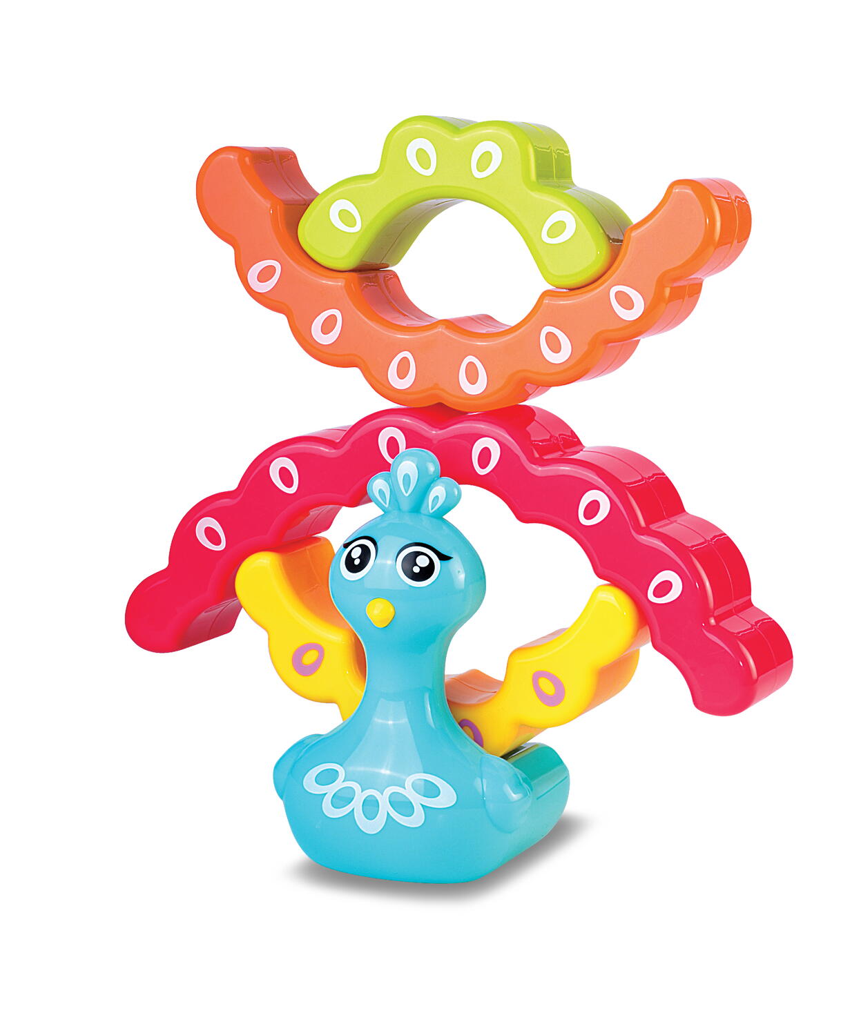 Jucarie de stivuit - Paun colorat PlayLearn Toys