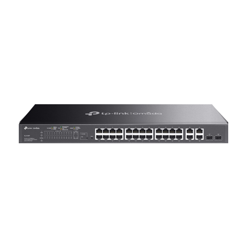 Switch 24 x PoE RJ45 10/100 Mbps, 2 x RJ45 1G, 2 x combo SFP/RJ45 1G, L2 Management - TP-Link Omada SL2428P SafetyGuard Surveillance