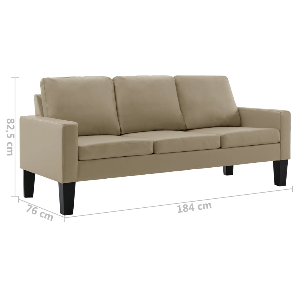 Canapea cu 3 locuri, cappuccino, piele ecologică GartenMobel Dekor