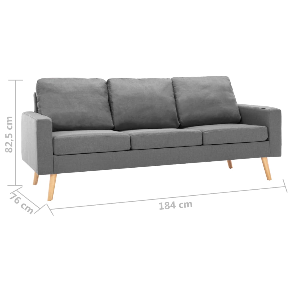 Canapea cu 3 locuri, gri deschis, material textil GartenMobel Dekor