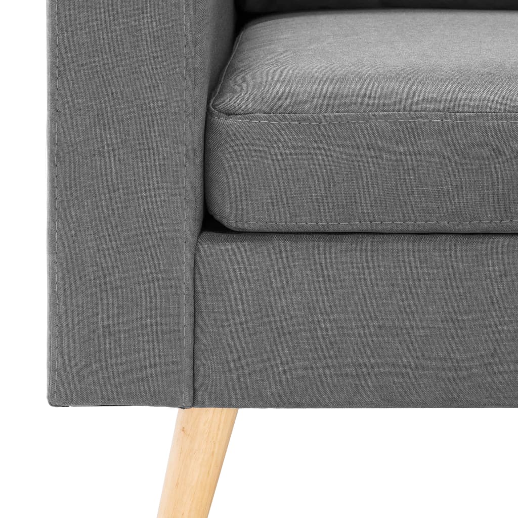 Canapea cu 3 locuri, gri deschis, material textil GartenMobel Dekor