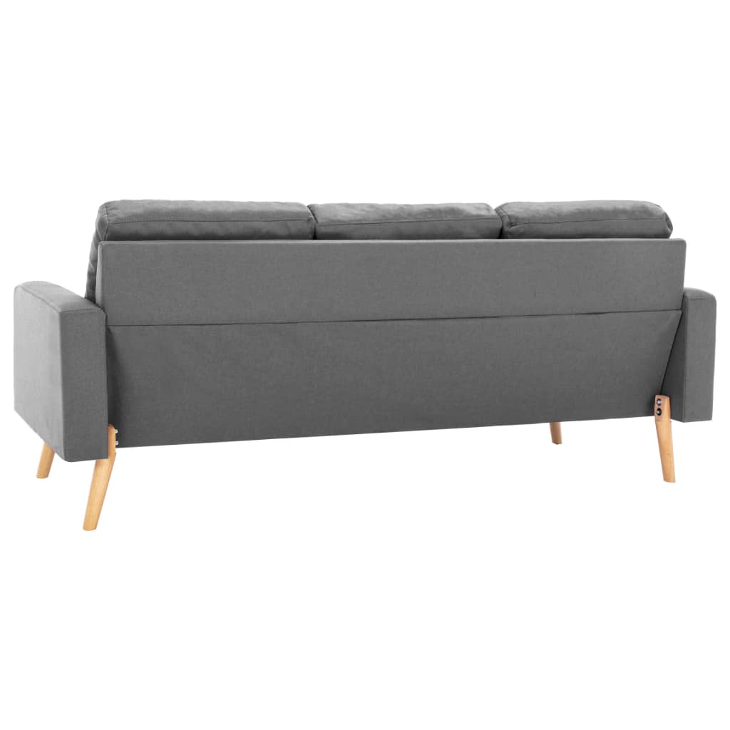 Canapea cu 3 locuri, gri deschis, material textil GartenMobel Dekor