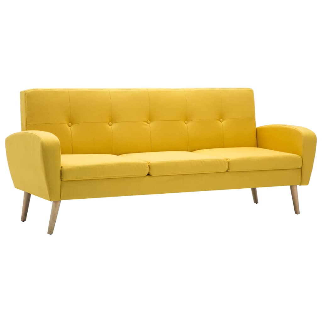 Canapea de 3 persoane, material textil, galben  GartenMobel Dekor