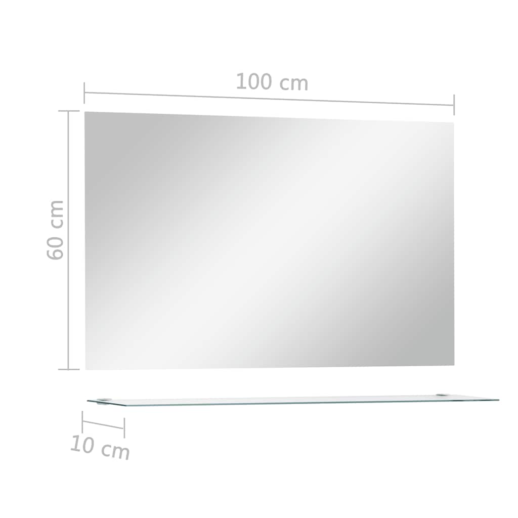 Oglindă de perete cu raft, 100 x 60 cm, sticlă securizată GartenMobel Dekor