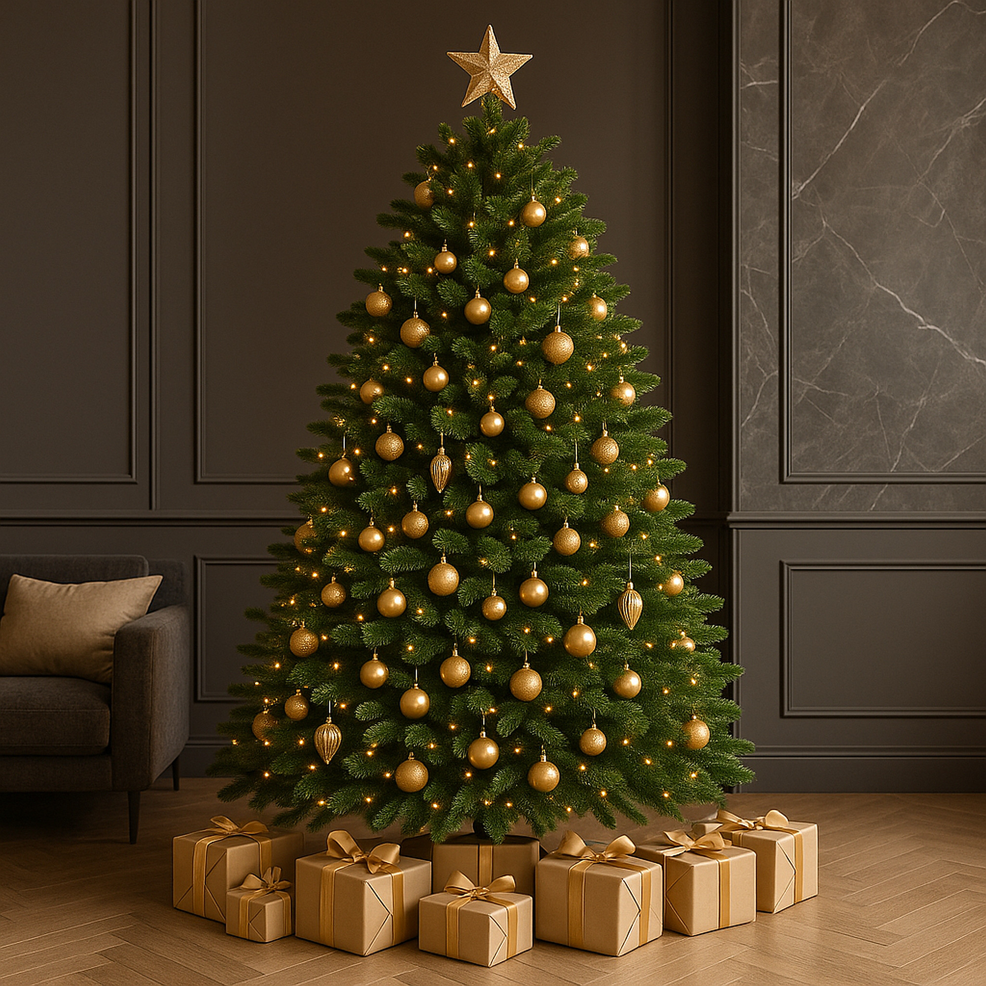 Brad Artificial Imperial de Lux 1745 Ramuri Full 3D PE Verde 200 cm