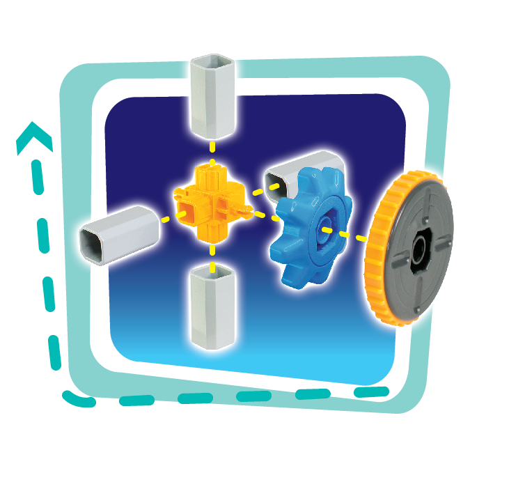 Set de constructie 3 in 1 STEM - Robotel & masinute saniter PlayLearn Toys
