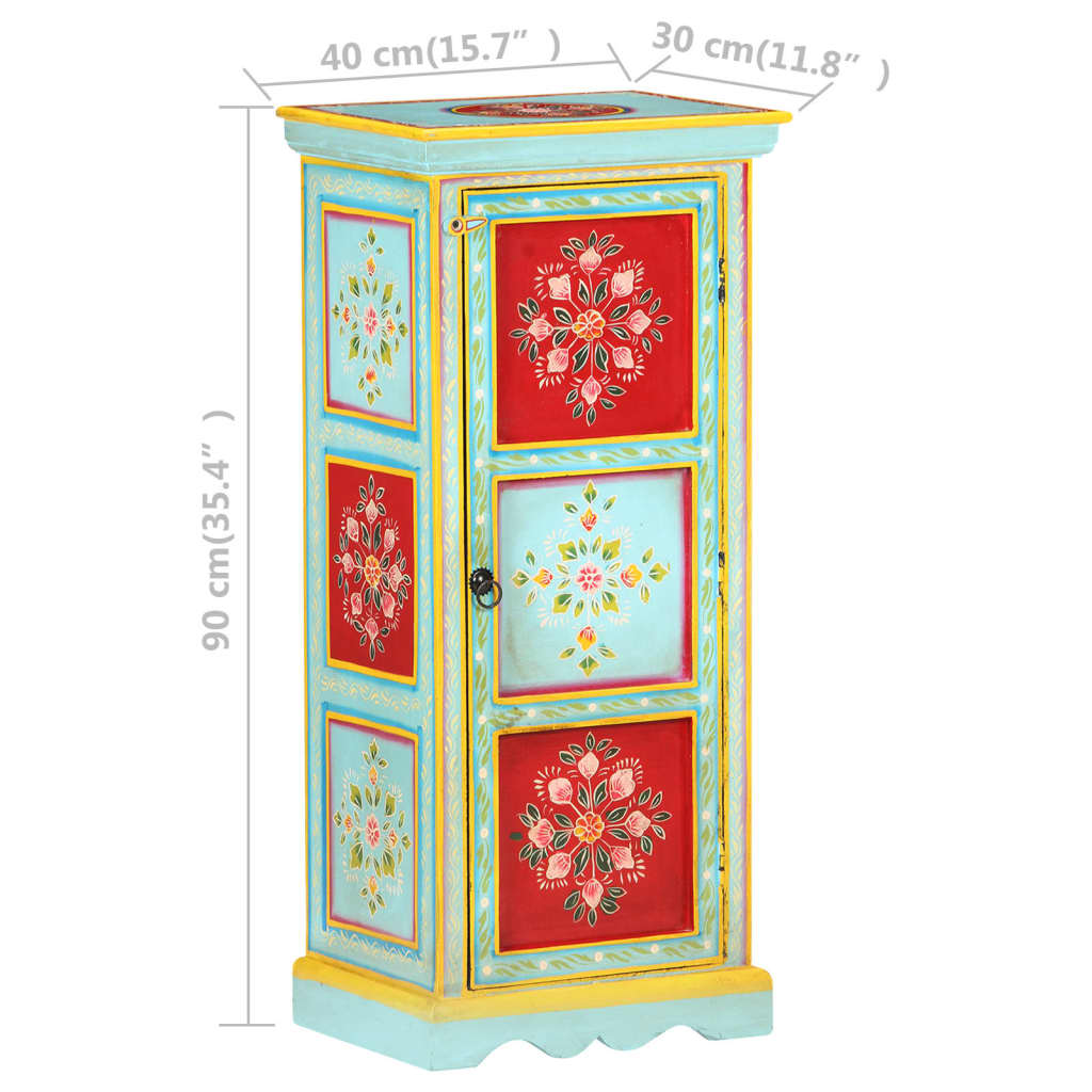 Dulap înalt vopsit manual, 40x30x90 cm, lemn masiv de mango GartenMobel Dekor