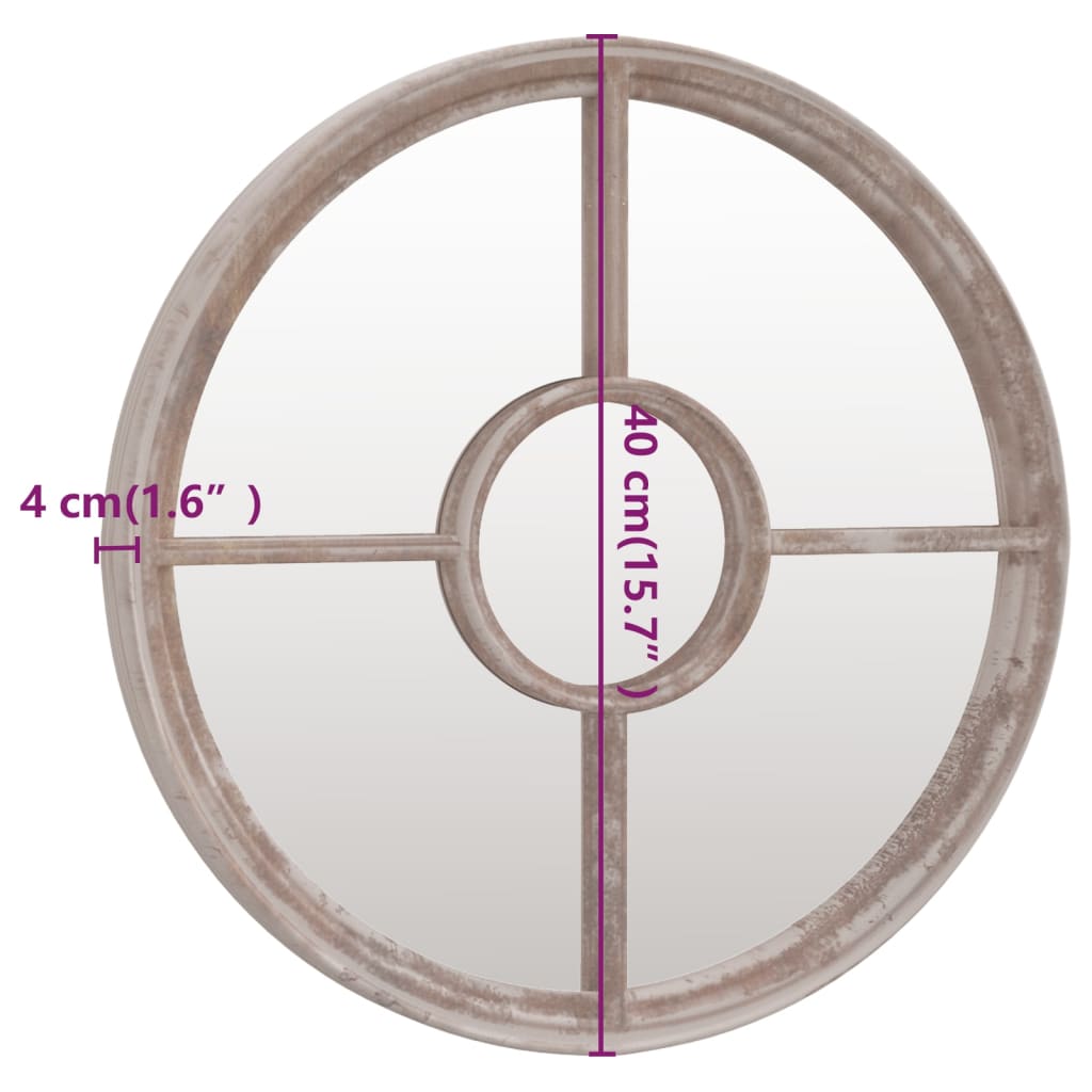 Oglindă de grădină rotundă, nisipiu, 40x4 cm, fier, uz exterior GartenMobel Dekor