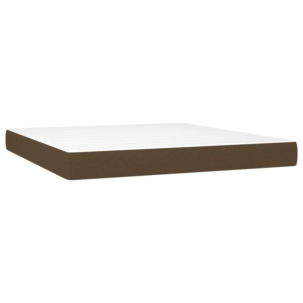 Pat box spring cu saltea, maro închis, 160x200 cm, textil GartenMobel Dekor