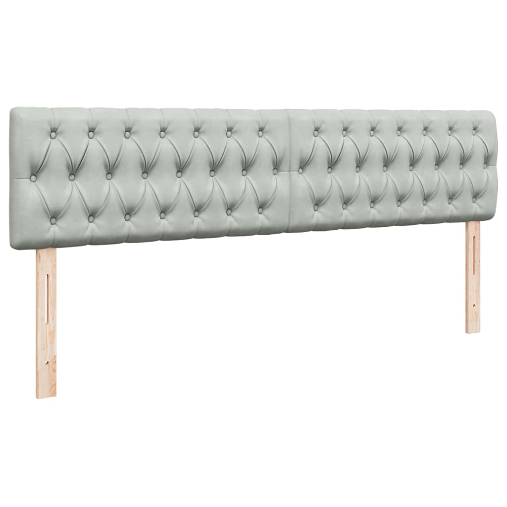 Cadru de pat otoman cu saltele Gri deschis 200x200cm catifea GartenMobel Dekor