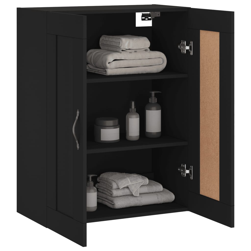 Dulap montat pe perete, negru, 69,5x34x90 cm, lemn prelucrat GartenMobel Dekor