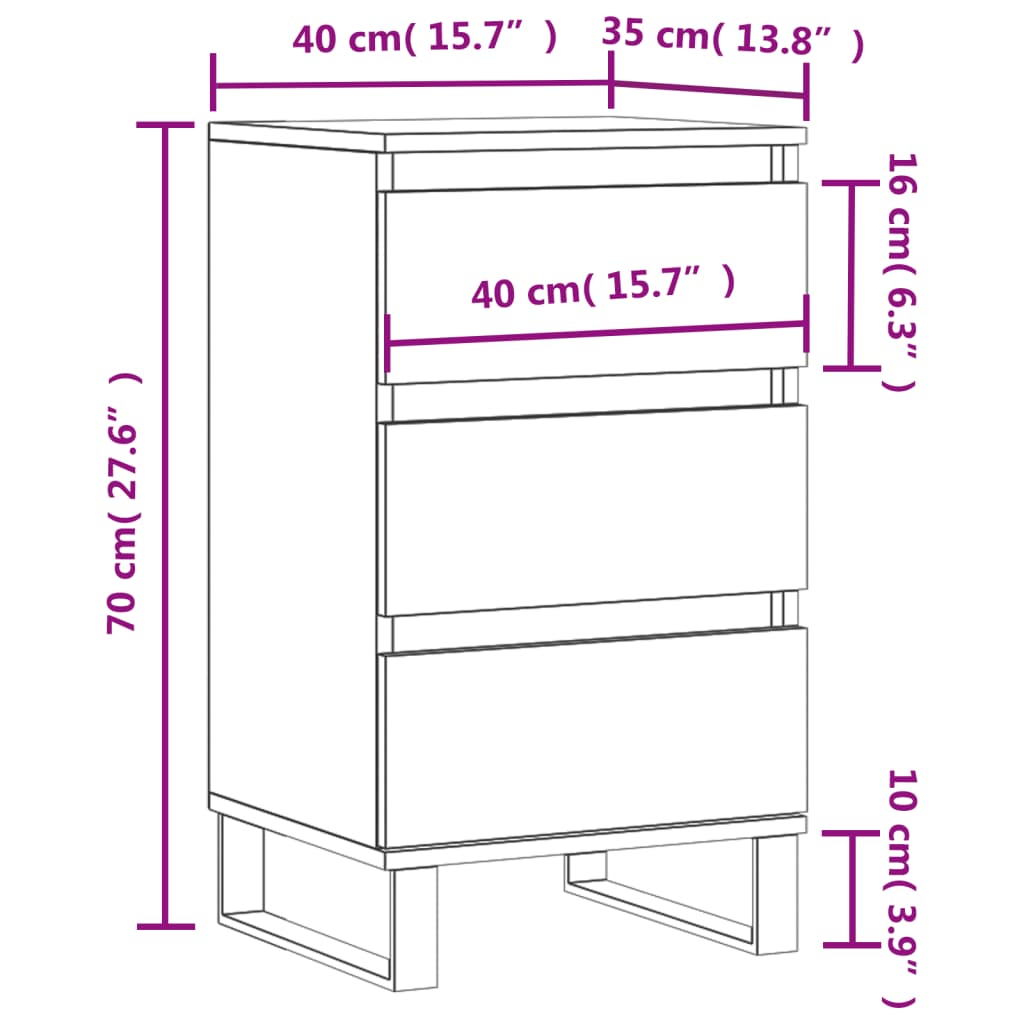 Servantă, alb, 40x35x70 cm, lemn prelucrat GartenMobel Dekor