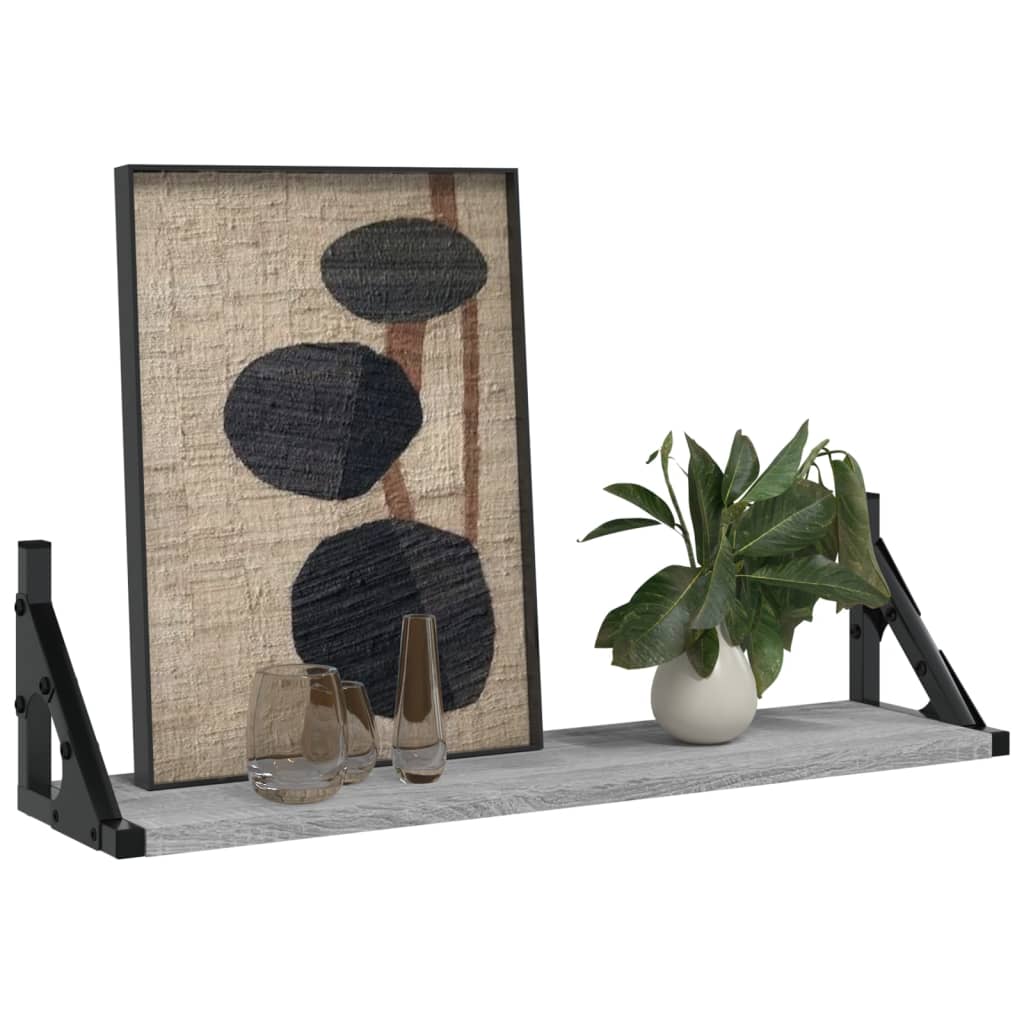 Rafturi de perete, 2 buc., sonoma gri, 60x15x15,5 cm GartenMobel Dekor