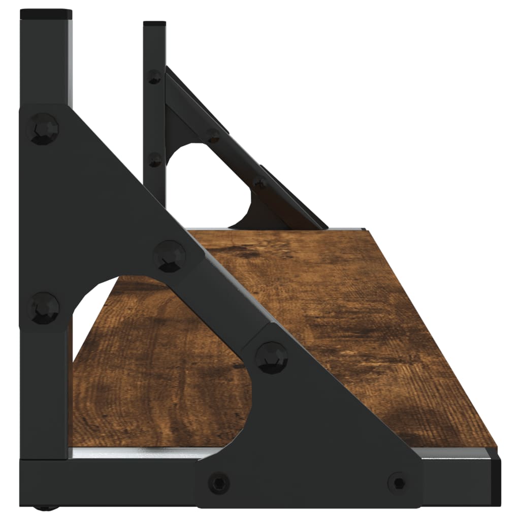 Rafturi de perete, 2 buc., stejar fumuriu, 60x15x15,5 cm GartenMobel Dekor