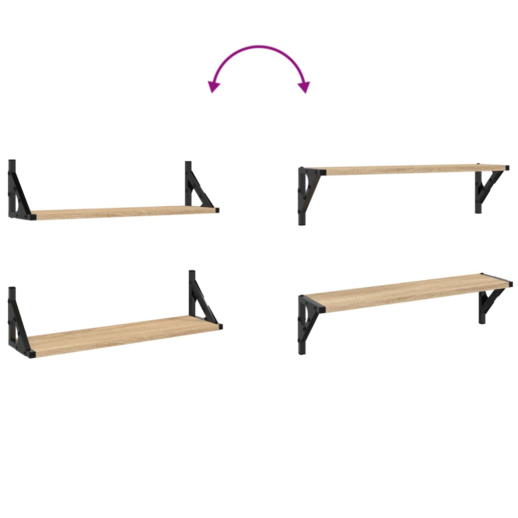 Rafturi de perete, 2 buc., stejar sonoma, 60x15x15,5 cm GartenMobel Dekor