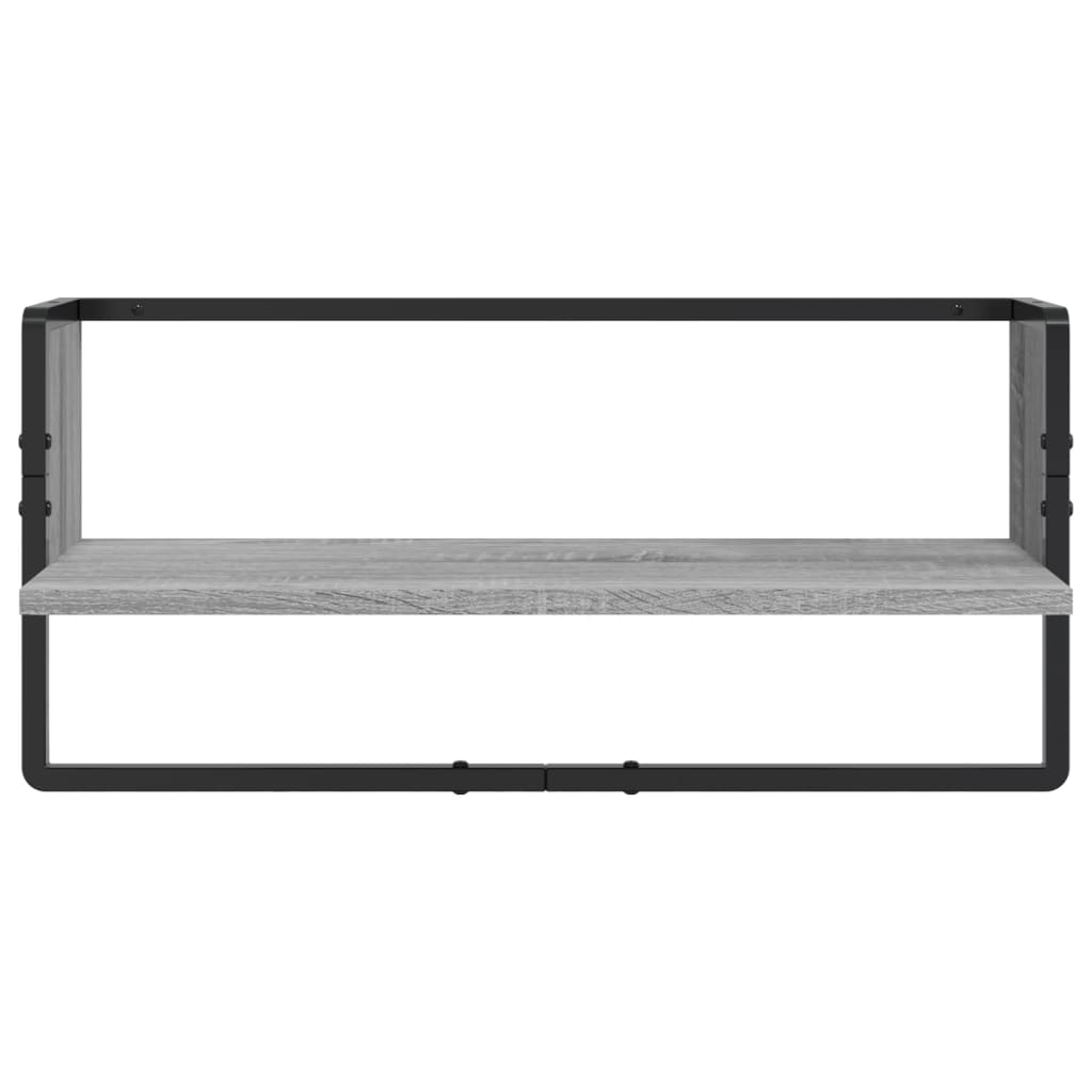 Set rafturi perete cu bare, 4 buc., gri sonoma, lemn prelucrat GartenMobel Dekor