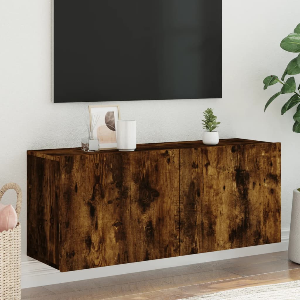 Comodă TV de perete, stejar fumuriu, 100x30x41 cm GartenMobel Dekor