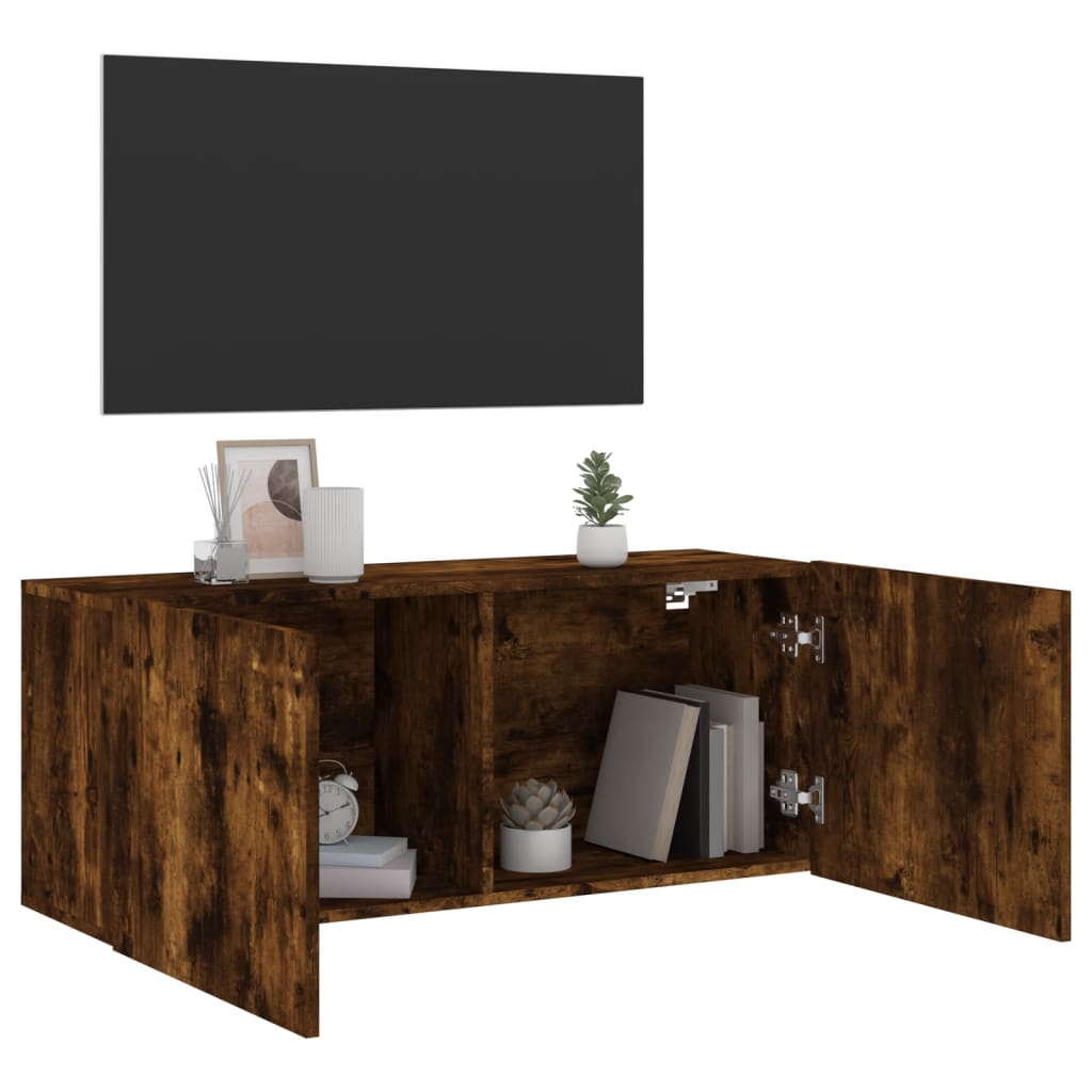 Comodă TV de perete, stejar fumuriu, 100x30x41 cm GartenMobel Dekor
