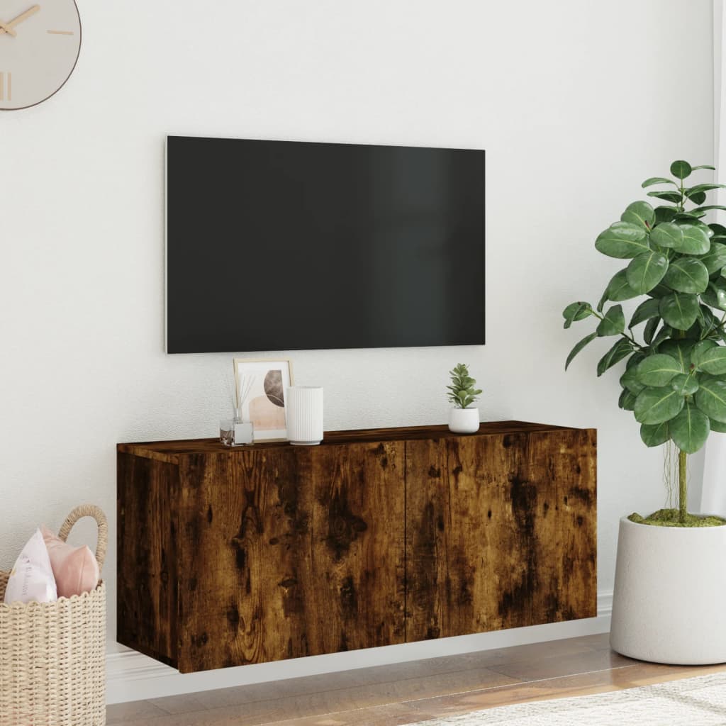 Comodă TV de perete, stejar fumuriu, 100x30x41 cm GartenMobel Dekor