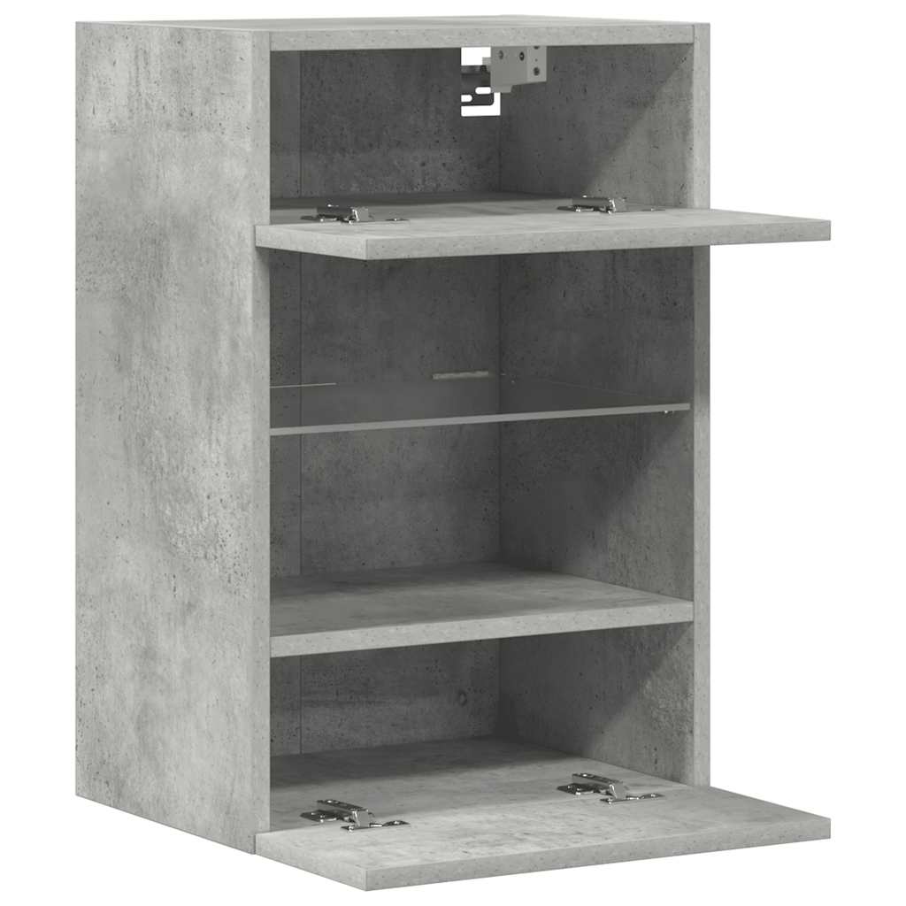 Comode de perete cu lumini LED pentru TV 2 buc. gri beton 40x30x60,5cm GartenMobel Dekor