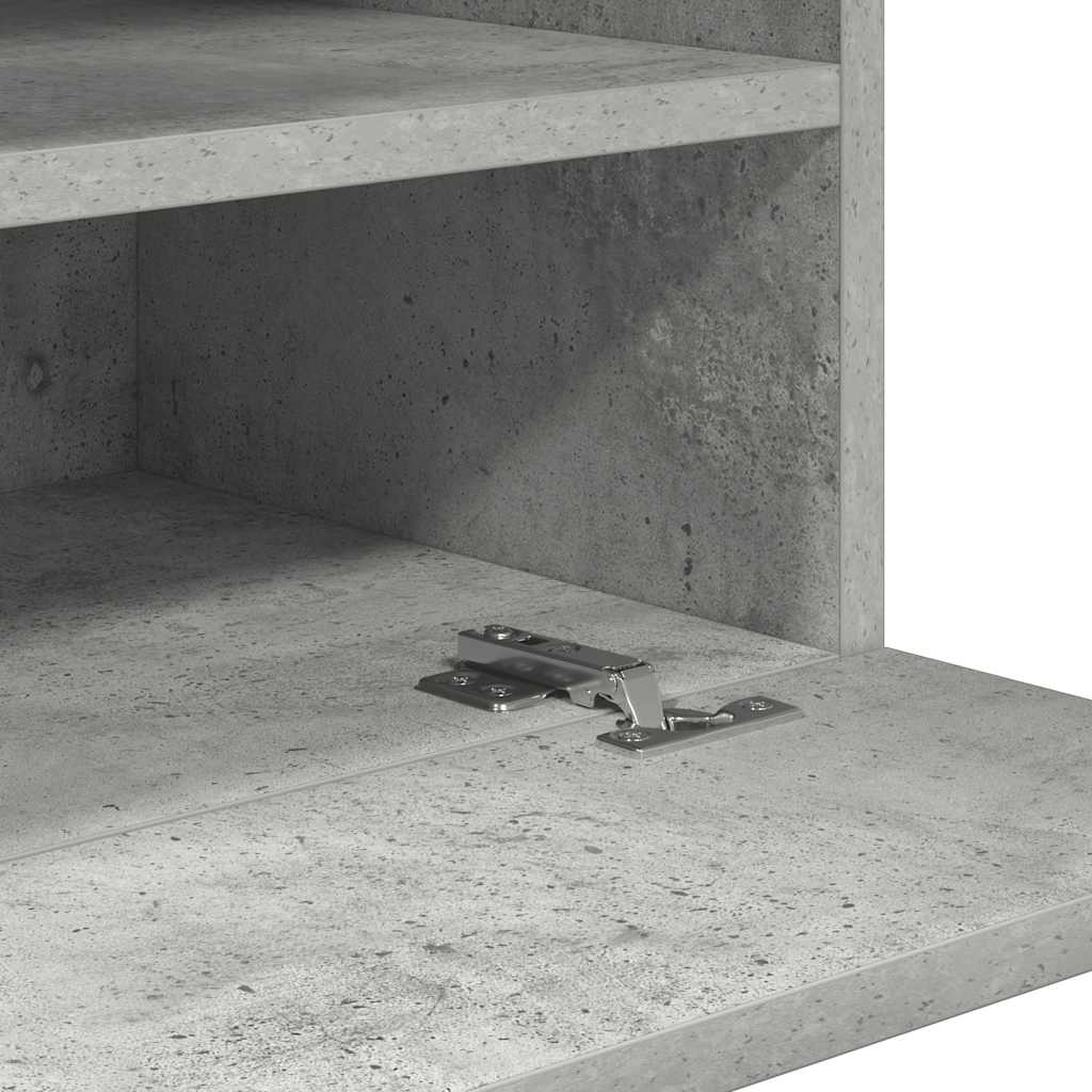 Comode de perete cu lumini LED pentru TV 2 buc. gri beton 40x30x60,5cm GartenMobel Dekor