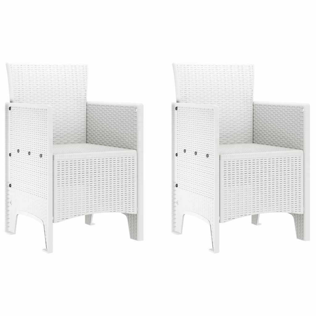 Scaun pentru Grădină 2 pcs Alb Dimensiune: 53 x 49 x 85 cm PP GartenMobel Dekor