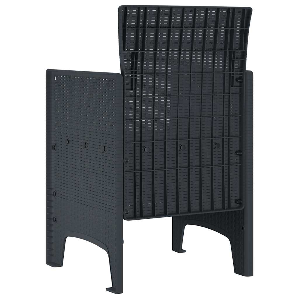 Scaun pentru Grădină 2 pcs Antracit Dimensiune: 53 x 49 x 85 cm GartenMobel Dekor