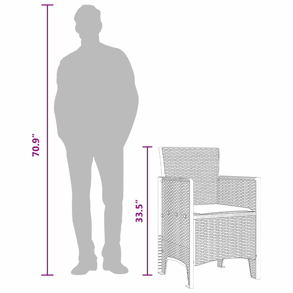 Scaun pentru Grădină 4 pcs Antracit Dimensiune: 53 x 49 x 85 cm GartenMobel Dekor