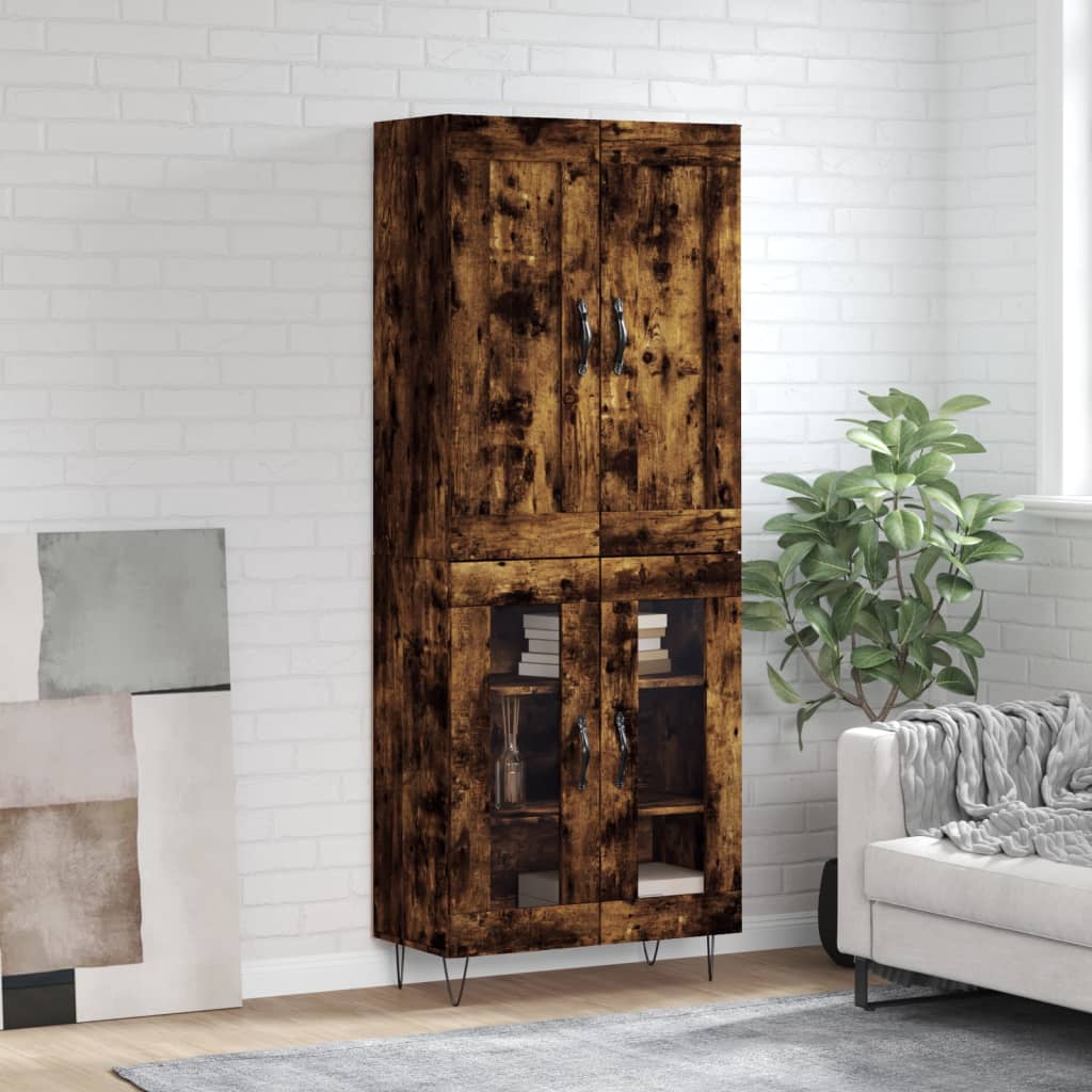 Dulap înalt, stejar fumuriu, 69,5x34x180, lemn compozit GartenMobel Dekor