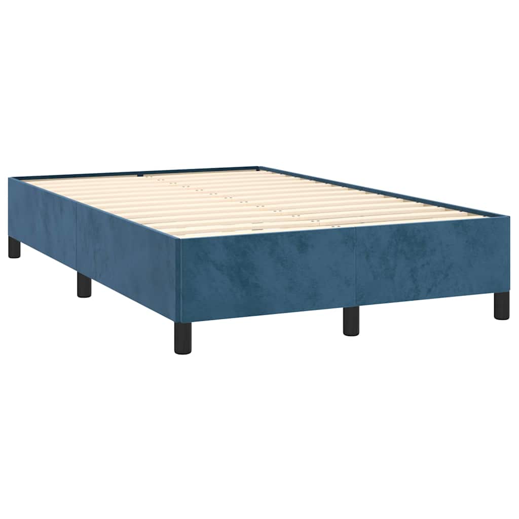 Pat box spring cu saltea, albastru închis, 120x190 cm, catifea GartenMobel Dekor