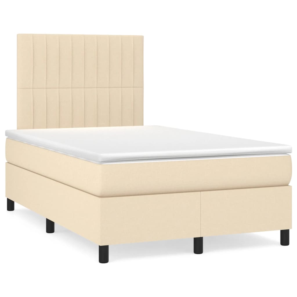 Pat continental cu saltea, crem, 120x190 cm, textil GartenMobel Dekor