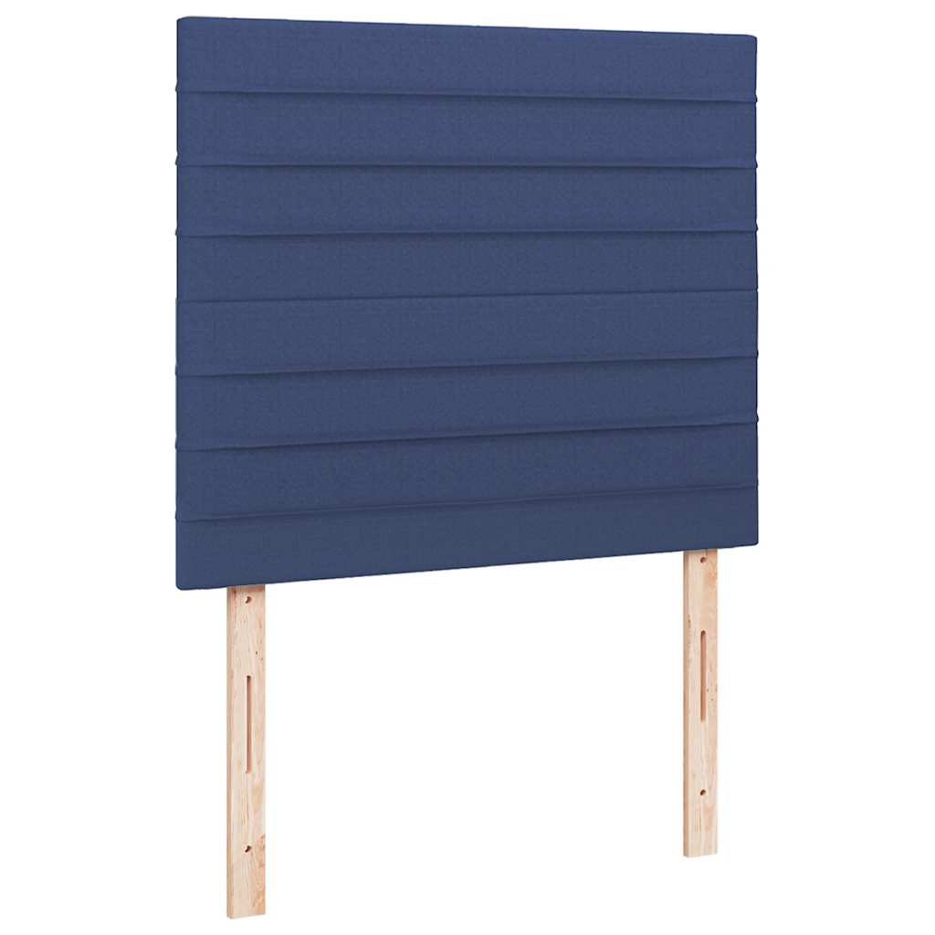 Pat cu arcuri, saltea și LED, albastru, 120x190 cm, textil GartenMobel Dekor