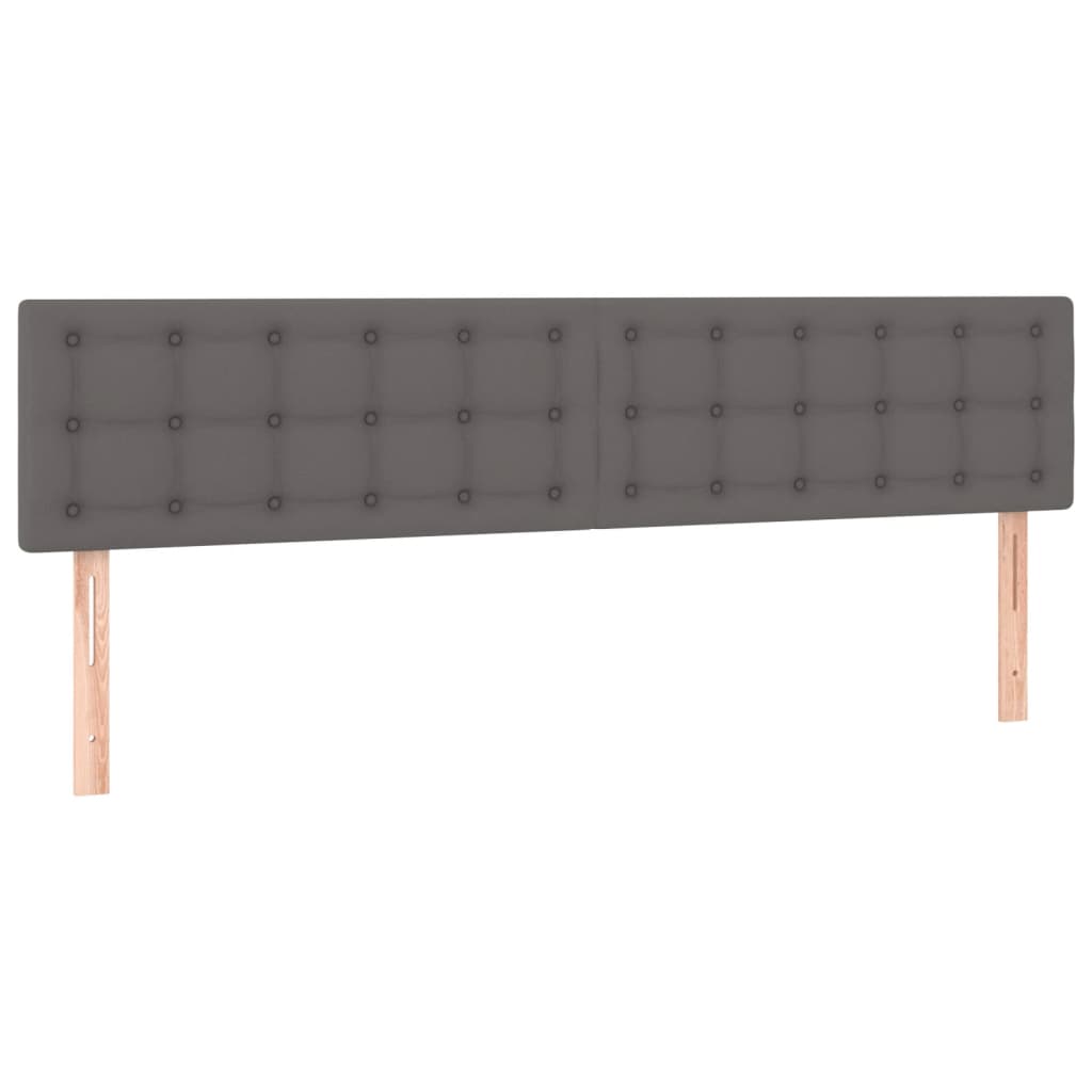 Pat box spring cu saltea, gri, 120x190 cm, piele ecologică GartenMobel Dekor