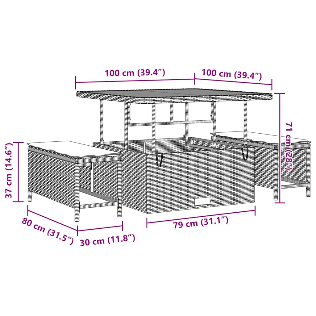 Set de canapele pentru grădină 12 pcs Negru poliratan GartenMobel Dekor