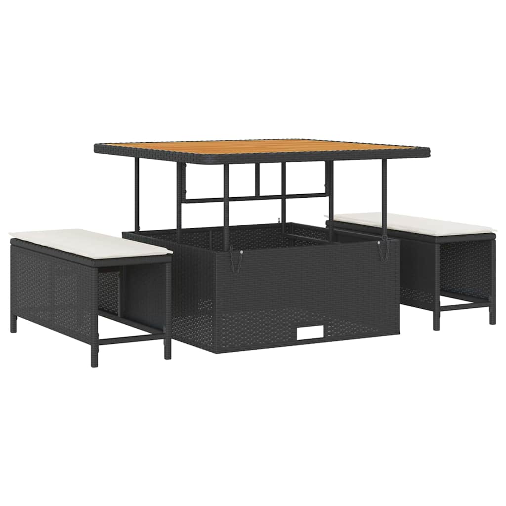 Set de canapele pentru grădină 12 pcs Negru poliratan GartenMobel Dekor