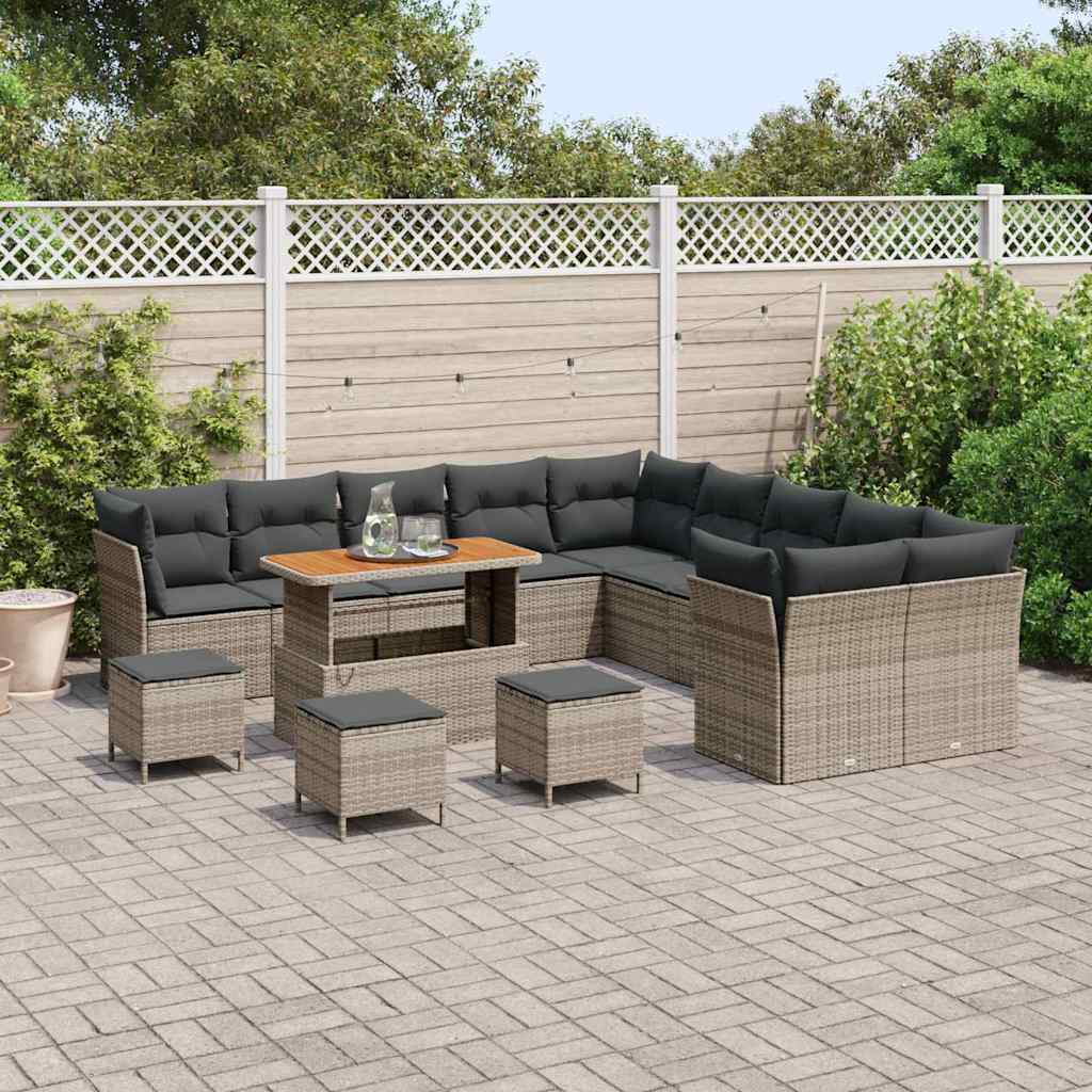 Set de canapele pentru grădină 14 pcs Gri 110 x 55 x 71 cm GartenMobel Dekor