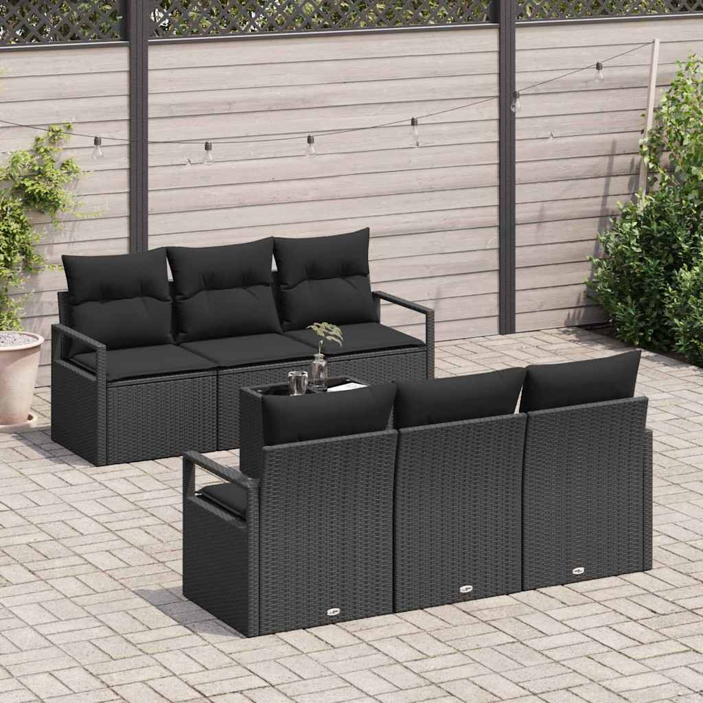 Set de canapele pentru grădină 7 pcs Negru 55 x 55 x 37 cm GartenMobel Dekor