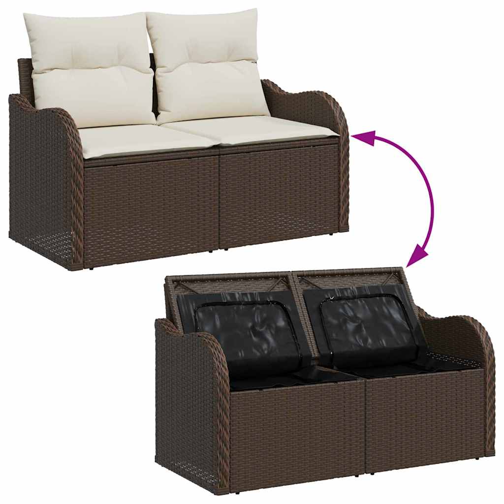 Set de canapele pentru grădină cu pernă 8 pcs Maro și Crem GartenMobel Dekor