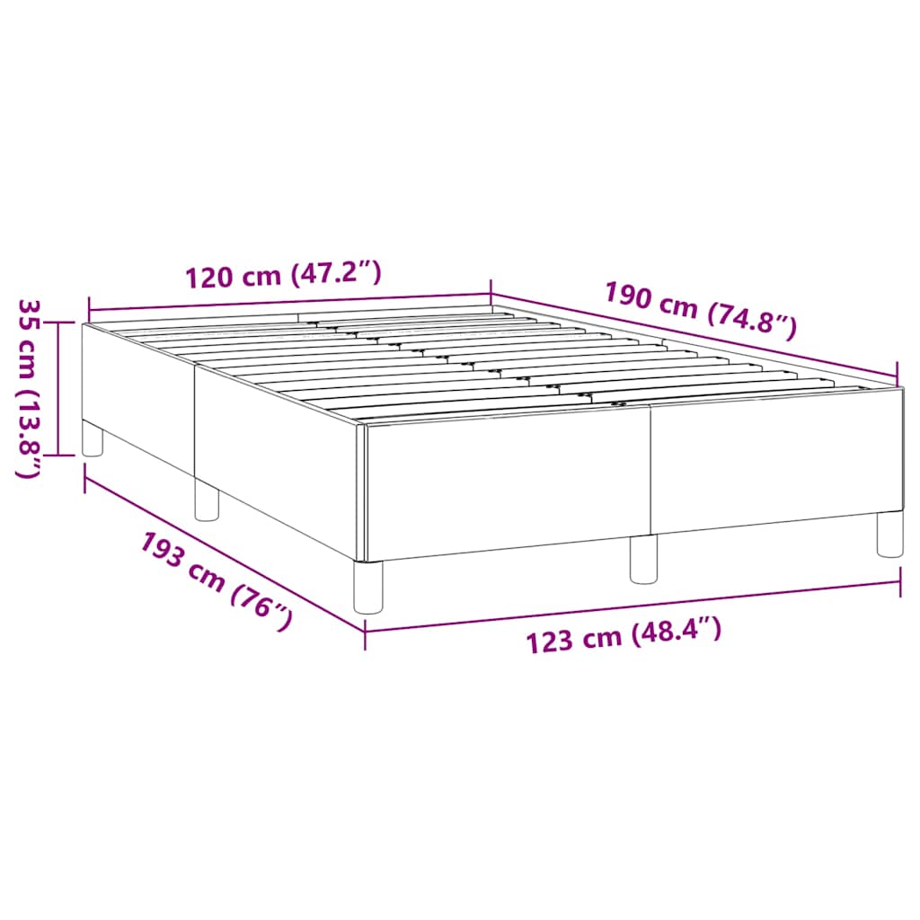 Cadru de pat fără saltea Albastru 120x190 cm țesătură GartenMobel Dekor