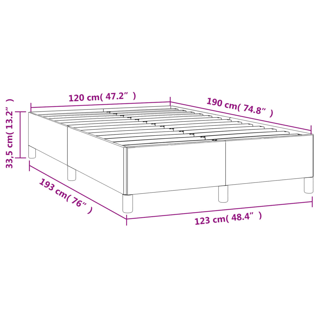 Cadru de pat fără saltea albastru închis 120x190 cm catifea GartenMobel Dekor