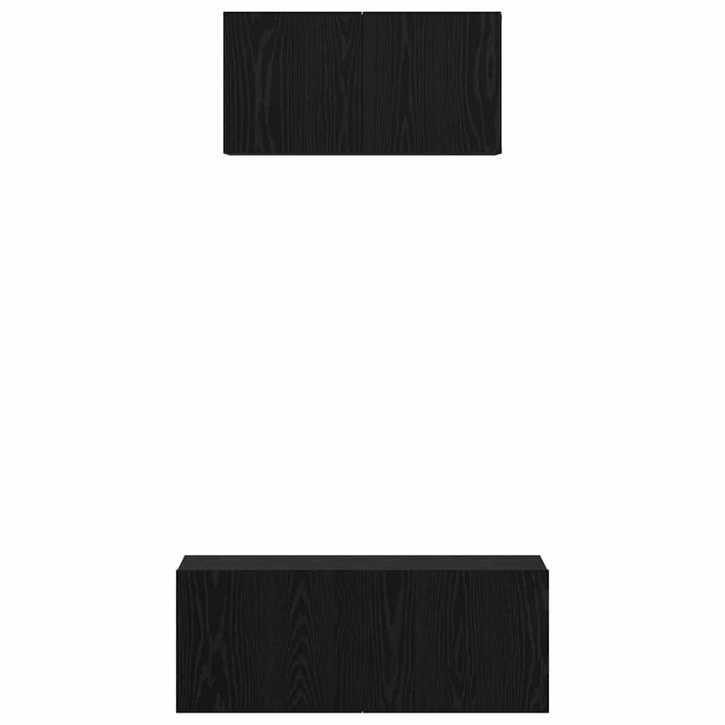 Set comodă TV 2 pcs Stejar negru 80 x 30 x 30 cm Lemn compozit GartenMobel Dekor