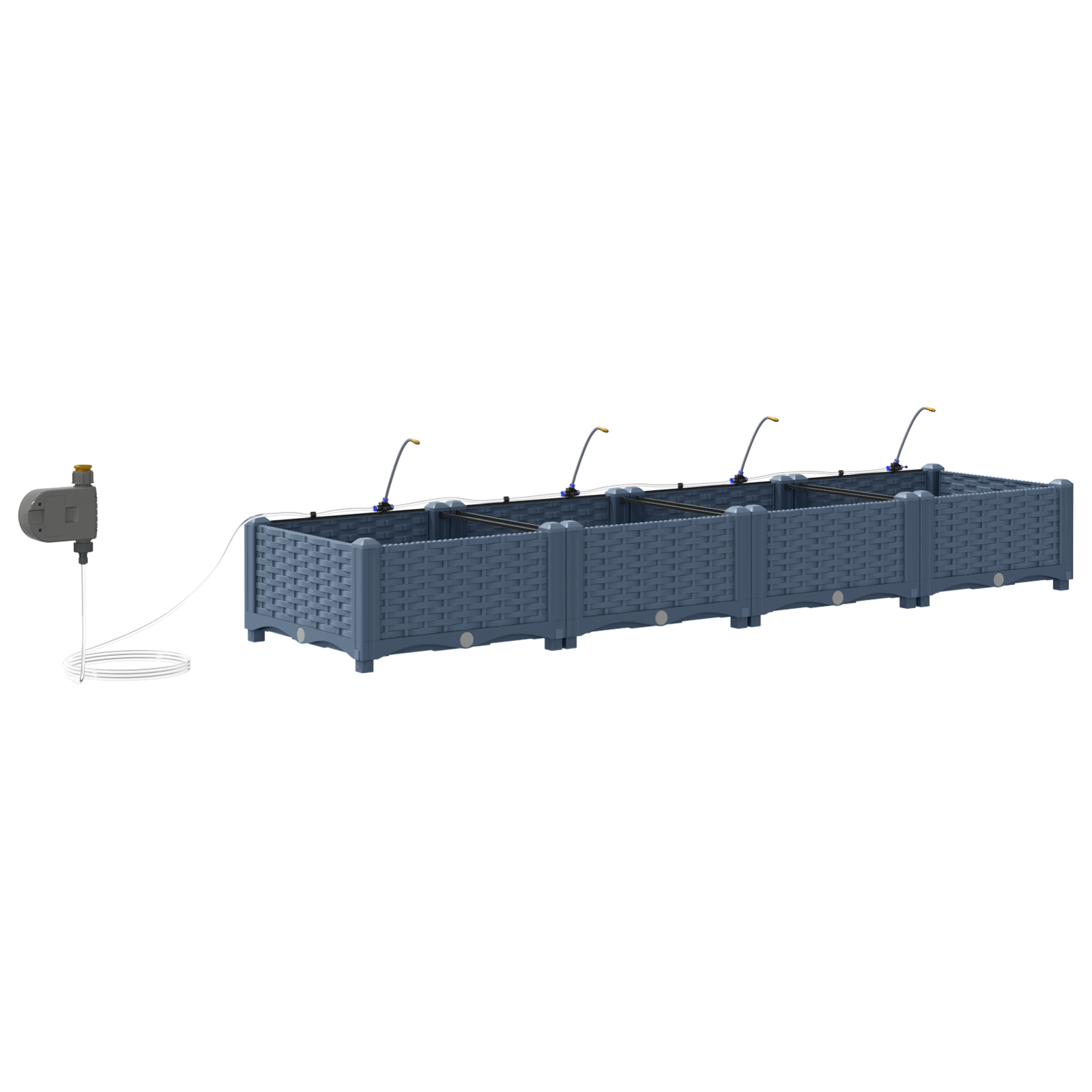Ghivece pentru grădină Gri 160 x 40 x 22 cm Oțel GartenMobel Dekor