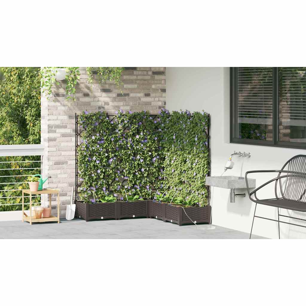 Ghivece pentru grădină Maro 120 x 120 x 126 cm Oțel GartenMobel Dekor